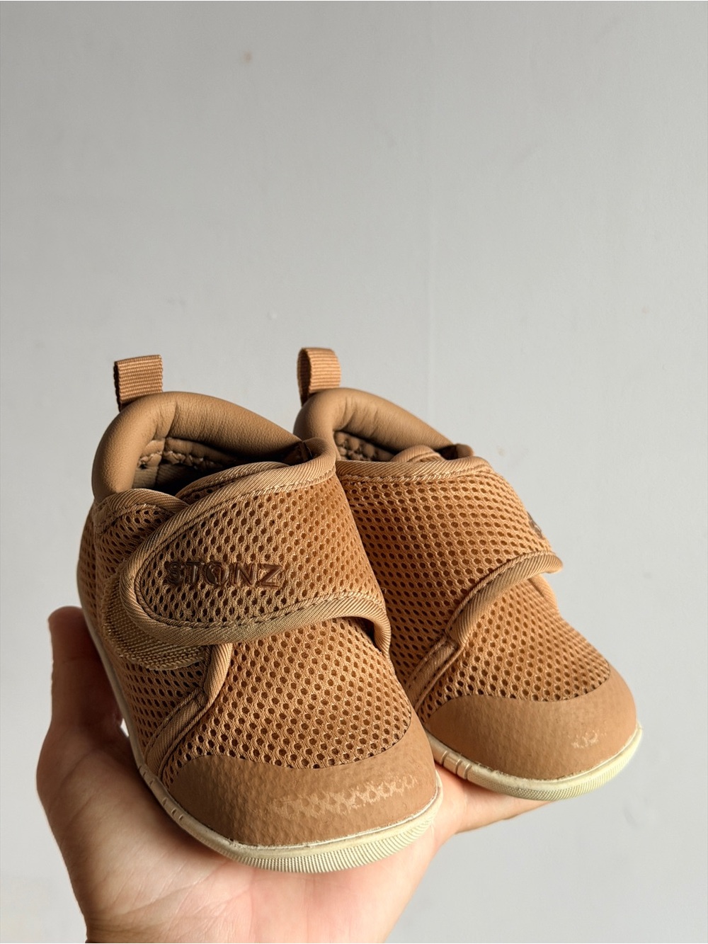 Stonz Tan Mesh Baby Walker Shoes Size 5